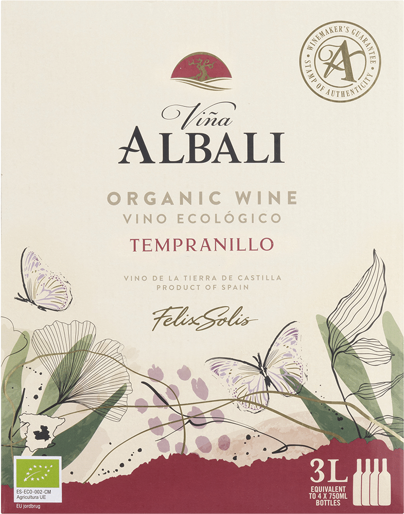 afbeelding-Vi­ña Albali Tempranillo 'Organic Wine' 3 Liter