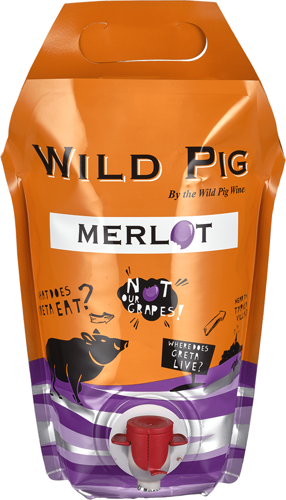 afbeelding-Wild Pig Merlot, 1,5 Liter Wine Pouch